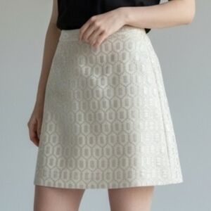 Banana Republic Cream and Silver Mini Skirt